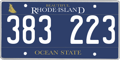RI license plate 383223