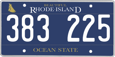 RI license plate 383225