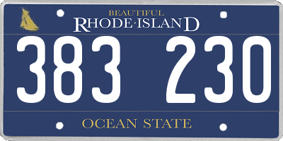 RI license plate 383230