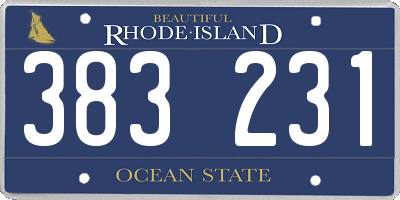 RI license plate 383231