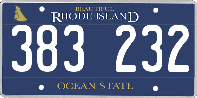 RI license plate 383232