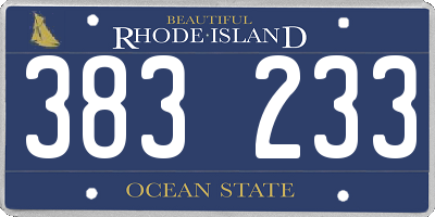 RI license plate 383233
