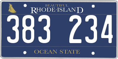 RI license plate 383234