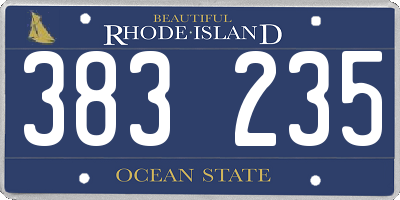 RI license plate 383235