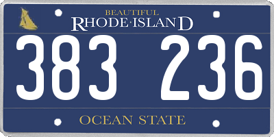 RI license plate 383236