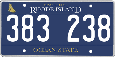 RI license plate 383238