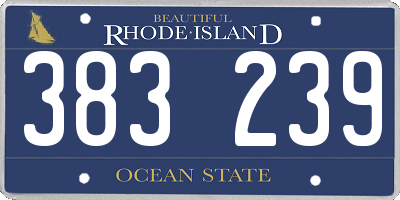 RI license plate 383239