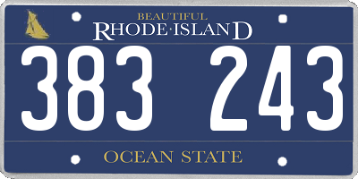 RI license plate 383243