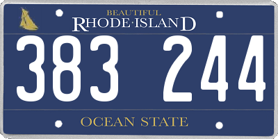 RI license plate 383244