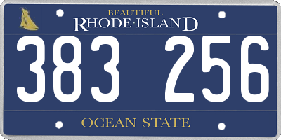 RI license plate 383256