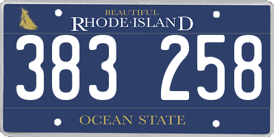 RI license plate 383258