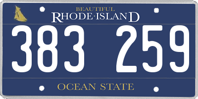 RI license plate 383259