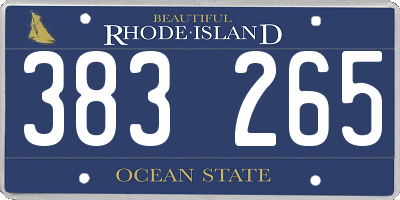 RI license plate 383265