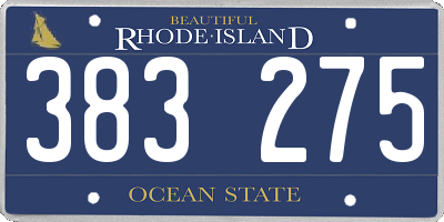 RI license plate 383275