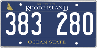 RI license plate 383280