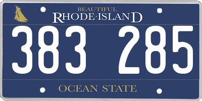 RI license plate 383285