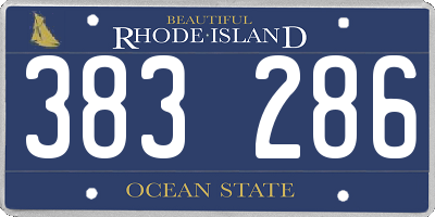 RI license plate 383286