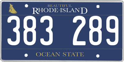RI license plate 383289