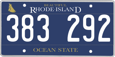 RI license plate 383292