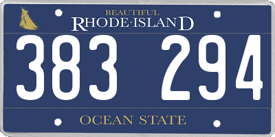 RI license plate 383294