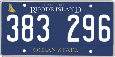 RI license plate 383296
