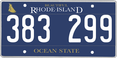 RI license plate 383299