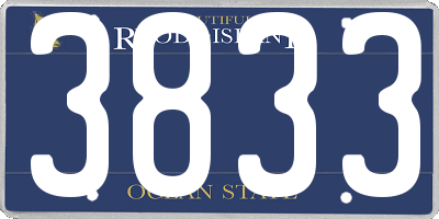 RI license plate 3833