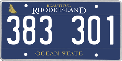 RI license plate 383301