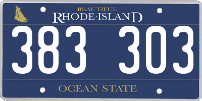 RI license plate 383303
