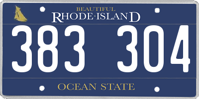 RI license plate 383304