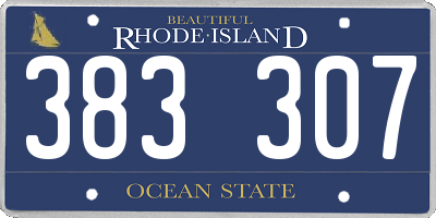 RI license plate 383307