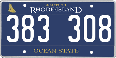 RI license plate 383308