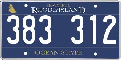 RI license plate 383312
