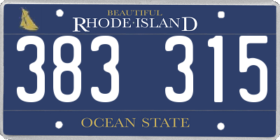 RI license plate 383315