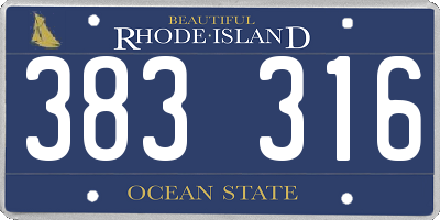 RI license plate 383316