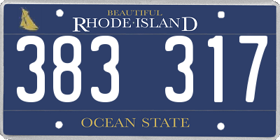 RI license plate 383317