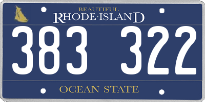 RI license plate 383322