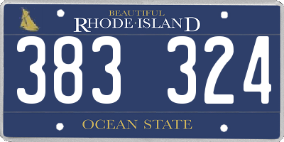 RI license plate 383324