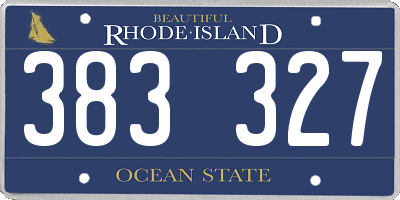RI license plate 383327
