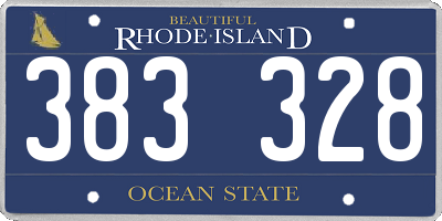 RI license plate 383328