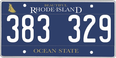 RI license plate 383329