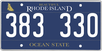 RI license plate 383330