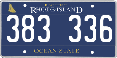 RI license plate 383336
