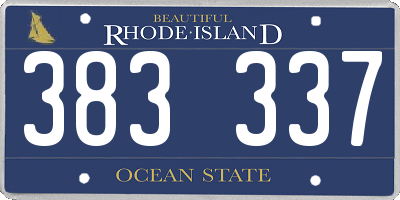 RI license plate 383337