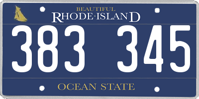 RI license plate 383345