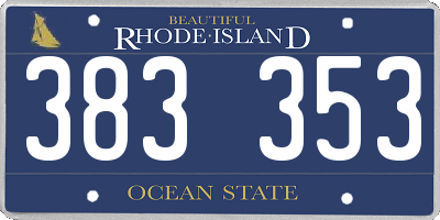 RI license plate 383353