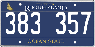 RI license plate 383357