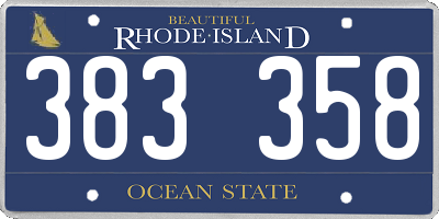 RI license plate 383358