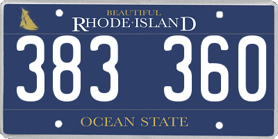 RI license plate 383360
