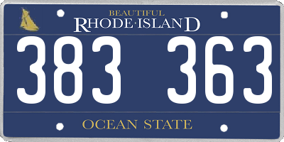 RI license plate 383363
